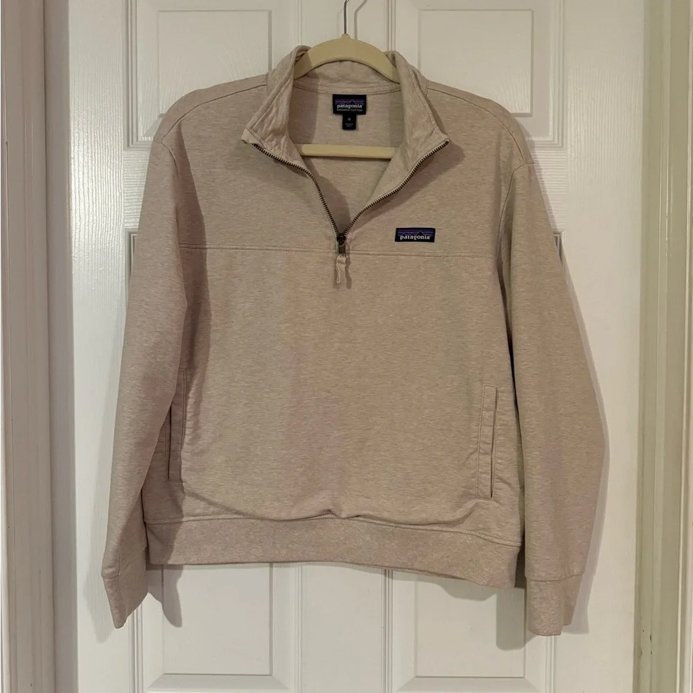 Patagonia Light Tan Oatmeal Natural Quarter-Zip Sweatshirt Pullover - Picture 2 of 6
